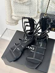 Chanel Black Leather Sandal - 4