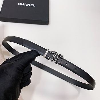 Chanel Black Silver Belt 2cm 02