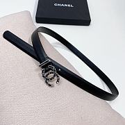 Chanel Black Silver Belt 2cm 02 - 4