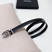 Chanel Black Silver Belt 2cm 02 - 3