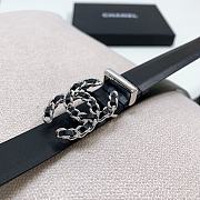 Chanel Black Silver Belt 2cm 02 - 2