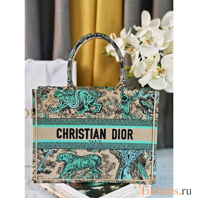 Dior Medium Dioriviera Book Tote Raffia Aquamarina 36x27.5x16.5 cm - 1