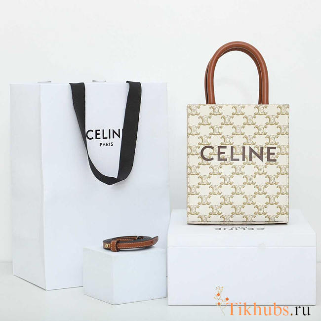 Celine Mini Vertical Cabas Triomphe Canvas 21x17x4cm - 1