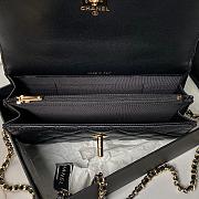 Chanel Top Handle Flap Bag Black 18.5x11x6cm - 4