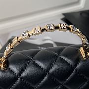 Chanel Top Handle Flap Bag Black 18.5x11x6cm - 3