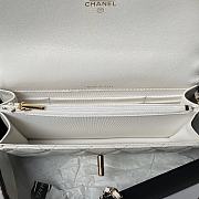 Chanel Top Handle Flap Bag White 18.5x11x6cm - 3