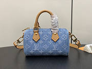 Louis Vuitton LV Nano Speedy Blue Denim 16 x 10 x 7.5 cm - 1