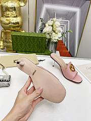 Gucci Blondie Heeled Slide Sandals Pink 7cm - 5