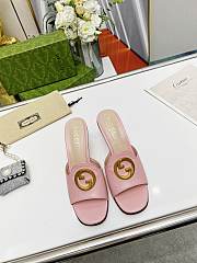 Gucci Blondie Heeled Slide Sandals Pink 7cm - 4