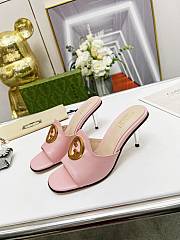 Gucci Blondie Heeled Slide Sandals Pink 7cm - 2