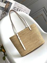 Loewe Square Basket Bag White Small Raffia 30x21x11cm - 3