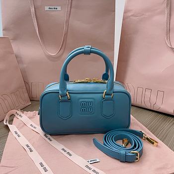 Miu Miu Arcadie Leather Bag Blue 23x10x8cm