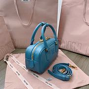 Miu Miu Arcadie Leather Bag Blue 23x10x8cm - 5