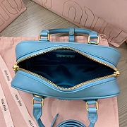 Miu Miu Arcadie Leather Bag Blue 23x10x8cm - 4