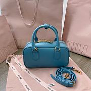 Miu Miu Arcadie Leather Bag Blue 23x10x8cm - 3