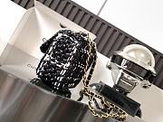 Chanel Mini Flap Bag Raffia Effect Tweed Gold Black 17x13x6cm - 4