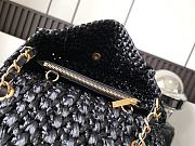 Chanel Mini Flap Bag Raffia Effect Tweed Gold Black 17x13x6cm - 2