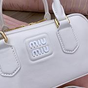 Miu Miu Arcadie Leather Bag White 23x10x8cm - 4