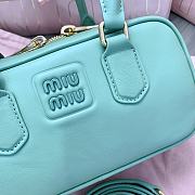 Miu Miu Arcadie Leather Bag Green 23x10x8cm - 4