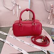 Miu Miu Arcadie Leather Bag Red 23x10x8cm - 6