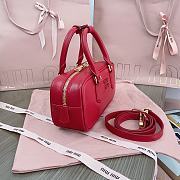 Miu Miu Arcadie Leather Bag Red 23x10x8cm - 4