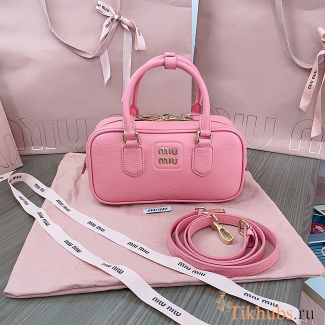 Miu Miu Arcadie Leather Bag Pink 23x10x8cm - 1