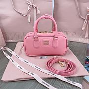Miu Miu Arcadie Leather Bag Pink 23x10x8cm - 1