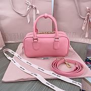 Miu Miu Arcadie Leather Bag Pink 23x10x8cm - 4