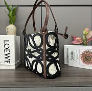 Loewe Anagram Cut-out Calfskin Small Tote Black 32x12x25.5cm - 4