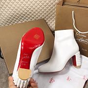 Christian Louboutin Suzi Folk 85 White Studded Boot - 4