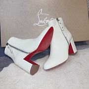 Christian Louboutin Ziptotal 85 Leather White Boot - 4