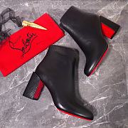 Christian Louboutin Castarika 85 Black Leather Ankle Boots - 1