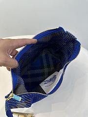 Burberry Check Duffle Top Handle Bag Blue 23x21.5x10.5cm - 6