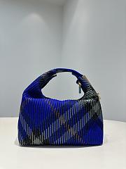 Burberry Check Duffle Top Handle Bag Blue 23x21.5x10.5cm - 2