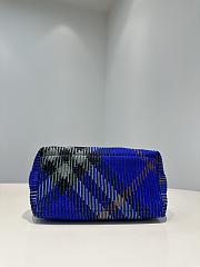 Burberry Check Duffle Top Handle Bag Blue 23x21.5x10.5cm - 5