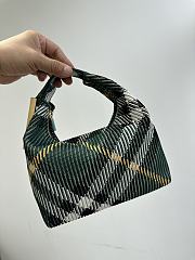 Burberry Check Duffle Top Handle Bag Green 23x21.5x10.5cm - 2
