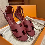 Hermes Santorini Wine Sandal - 1