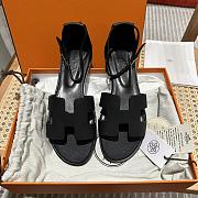 Hermes Santorini Black Sandal - 4