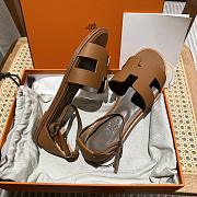 Hermes Santorini Brown Beige Sandal - 2