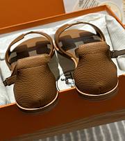 Hermes Santorini Brown Beige Sandal - 4