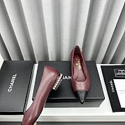 Chanel Ballerina Wine Black Flat - 4