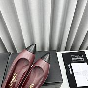 Chanel Ballerina Wine Black Flat - 2