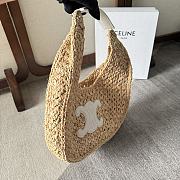 Celine Classic Teen Triomphe Basket Hobo Bag Raffia White 33x16x4cm - 6