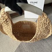 Celine Classic Teen Triomphe Basket Hobo Bag Raffia White 33x16x4cm - 5