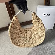 Celine Classic Teen Triomphe Basket Hobo Bag Raffia White 33x16x4cm - 2