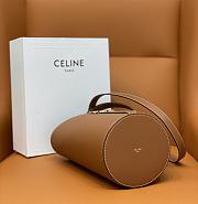 Celine Women Bucket Triomphe Shiny Calfskin Brown 25x22x14cm - 5