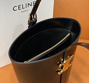 Celine Women Bucket Triomphe Shiny Calfskin Black 25x22x14cm - 6