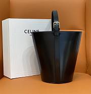 Celine Women Bucket Triomphe Shiny Calfskin Black 25x22x14cm - 3