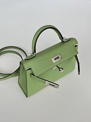 Hermes Mini Kelly Green Epsom Silver 19cm - 5