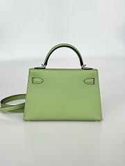 Hermes Mini Kelly Green Epsom Silver 19cm - 3